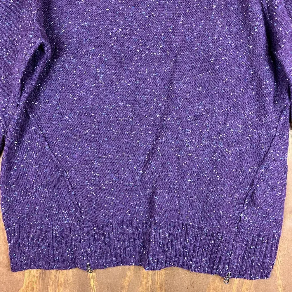 Relativity Womens Sweater Purple Blue Speckled Scoop Neck Wool Blend 2X - Picture 3 of 14